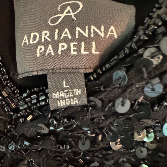 Adrianna Papell beautiful black, beaded and sequined top. - Picture 3 of 8